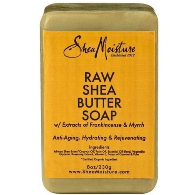 Jabón en barra SheaMoisture para cuerpo y rostro para piel seca con manteca de karité cruda, sin parabenos, 8 oz