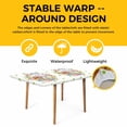 thumbnail image 4 of Easter Cute Rabbits Table Cloths for 5 Foot Rectangle Tables, Colorful Eggs Pink Blue Flowers Green Pot Patio Waterproof Elastic Fitted Tablecloths, Washable Rectangular Table Cover for Camping, 4 of 8