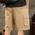 thumbnail image 5 of ZUKMRJPC Mens Athletic Shorts Classic Elastic Waist Drawstring Solid Cargo Shorts Casual Outdoor Travel Beach Vacation Shorts with Pockets, 5 of 8