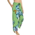 thumbnail image 2 of Naloa Motorcycle Riding Dinosaur Print Women’s Ultra-Soft Comfy Pajama Lounge Pants with Pockets & Drawstring, 2 of 8