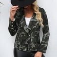 thumbnail image 4 of Defitshape Women's Casual Blazer Jacket Printed Slim Fit Fashion Cropped Outerwear Long Sleeve Notch Lapel Double Breasted Crop Suit Jacket Camo 4, 4 of 5