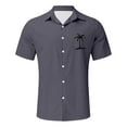 thumbnail image 3 of XDZJLR Chemises pour Hommes Décontractées Été Plage Manches Courtes Mode Imprimé Cocotier, 3 of 5