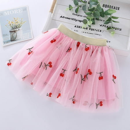 

AURIGATE Toddler Baby Girl Skirt Toddler Girls Cute Party Dance Solid Color Embroidery Net Yarn Tulle Princess Dress Skirt
