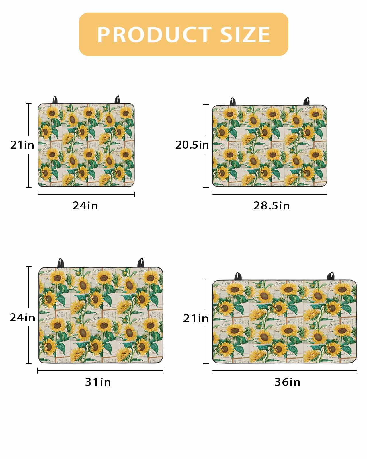 nqOlkjepod Large Induction Cooktop Protector Mat 24"x21", Spring Yellow Sunflowers Stove Top Covers for Electric Stove, Green Leaves Retro Floral Country Stove Burner Cover Mats Stove Cover