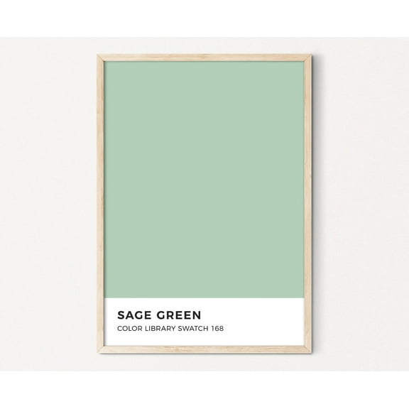 Sage Green Color Swatch Print Pastel Green Wall Decor Cute Wall Art Color Sample Aesthetic Print Sage Green Fresh Decor Home Decor #4057, Unframed Poster Size 8x12