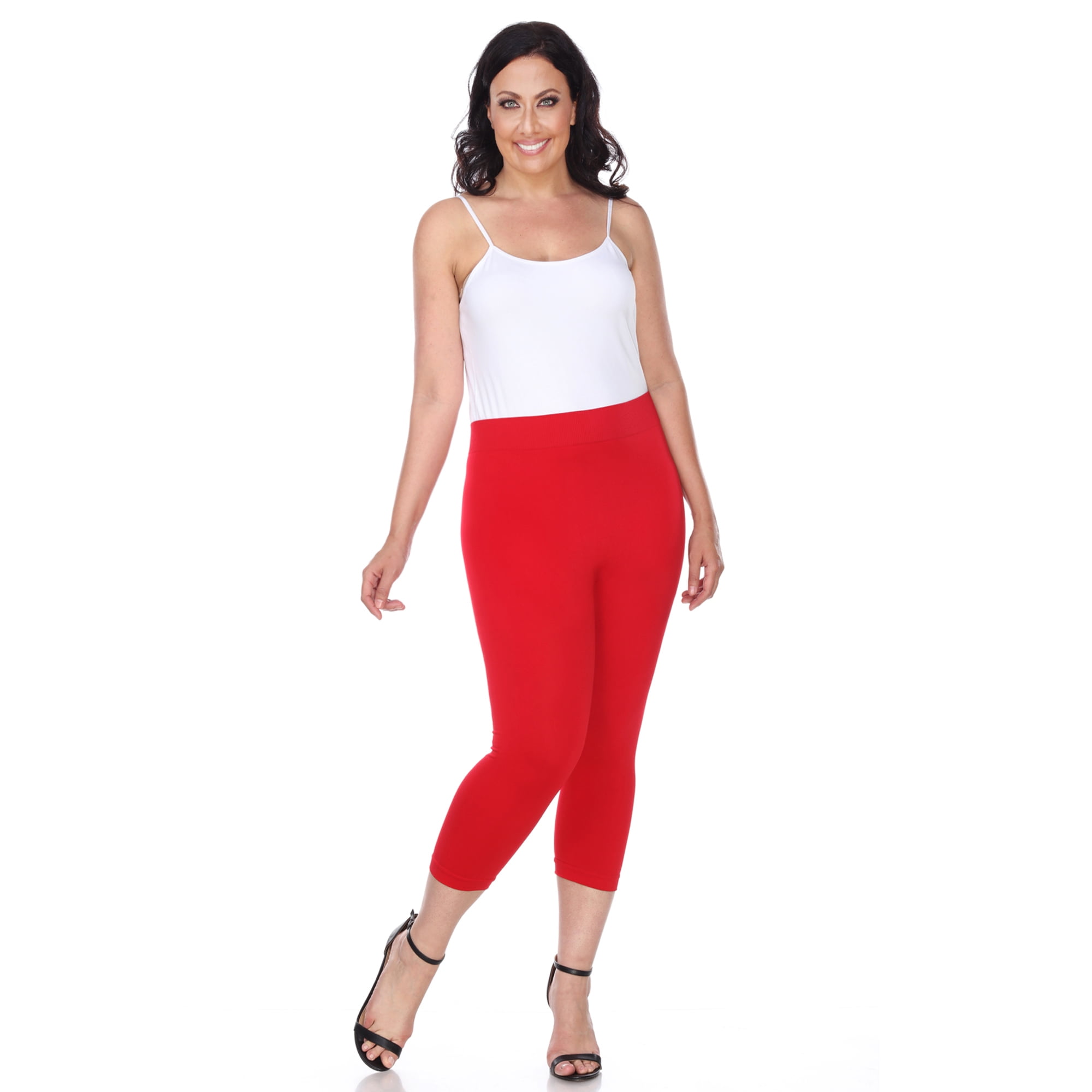 women's plus size white capri leggings