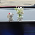 thumbnail image 6 of 2Pcs Car Rearview Mirror Ornament Set Cute Mini Bunny Flower Vase Dashboard Decorations Car Interior Accessories for Women, 6 of 8