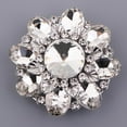 thumbnail image 2 of Rongfmy Crystal Rhinestone Craft Glass Buttons Jewelry Buttons Decorative Buttons Flower White, 2 of 9
