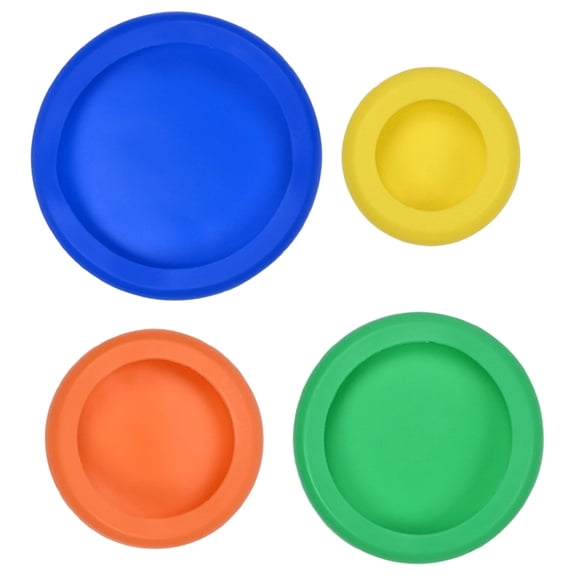 Reusable Silicone Food Savers, Ongmies Fridge Pod, Silicone Sealing Cover 4-Piece Set, Refrigerator Storage Cover, Elastic Vegetable and Storage Cover