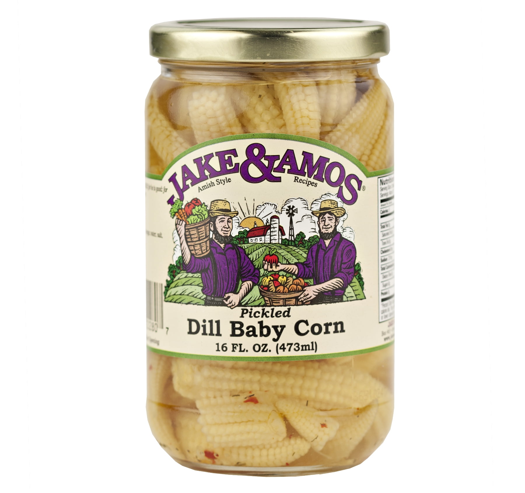 Jake Amos Pickled Dill Baby Corn 16 Oz Jar 2 Jars Walmart Com