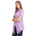 thumbnail image 2 of Women's  Basic Casual Solid Short Sleeve Open Front Cardigan (S-3X), 2 of 5