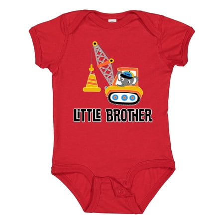 

Inktastic Little Brother Construction Truck Boys Boys Baby Bodysuit