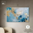 thumbnail image 5 of Deep Blue Gold Drift Canvas Blue Abstract Art by Art Remedy, Gallery Wrapped, 54" x 36", 5 of 7