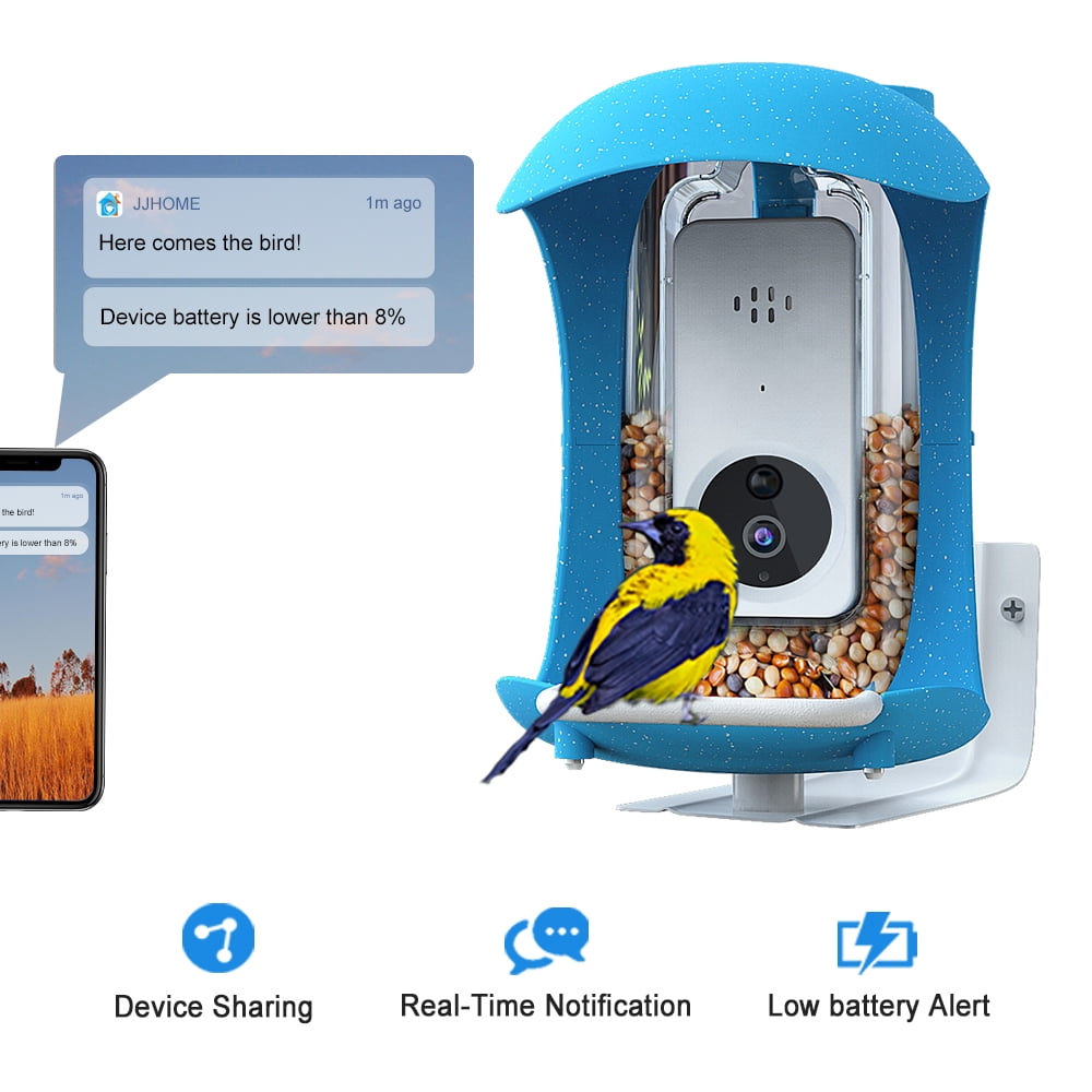 Outdoor Smart Bird Feeder, Wild Bird Feeder with Camera, App