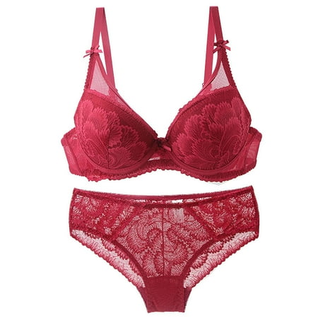 MELDVDIB Lingerie Set Wirefree Bra  Full-Coverage Lace Bra with Wirefree Cups  Plunging Wirefree Bra for Everyday Comfort   Gift  Summer Saveings Clearance