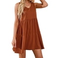 thumbnail image 2 of DODOING Sleeveless Loose Fit Dress Swing Tunic Tops Basic T Shirt for Women, 2 of 8