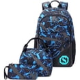 thumbnail image 2 of Mochila Con Diseño De Grafiti Luminoso De 3 Uds, Mochila De Viaje Preppy Grande Con Bolsa Para El Almuerzo Y Estuche Para Lápices, 2 of 4