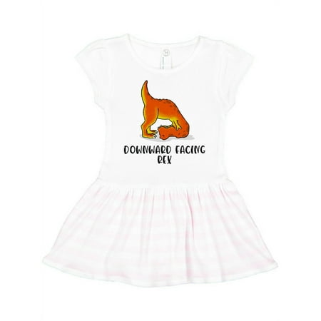 

Inktastic Downward Facing Rex Yoga Master Downward Facing Dog Pose Gift Toddler Girl Dress