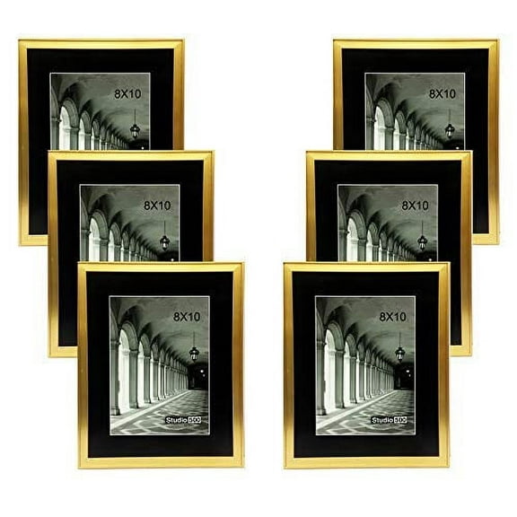 Studio 500 Clean Cut Collection 1-Opening 8X10" Goldtone Picture Frames (6-Count)