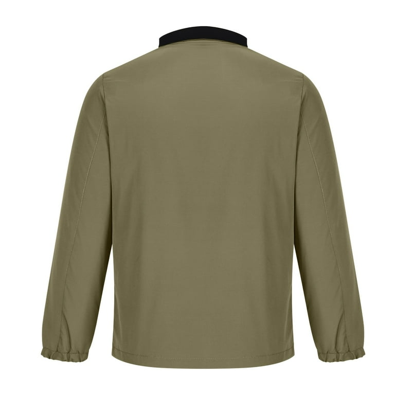 Zpanxa Men's Stand Collar Casual Jacket Long Sleeve, Modern No-Hat