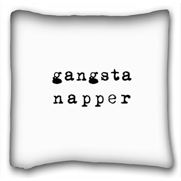 WinHome Home Square White And Black Gangsta Napper Throw Pillow Case Cases Cover Cushion Covers Pillowcase Sofa Size 18x18 Inches Two Side