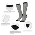 thumbnail image 6 of Daiia Sports Socks Black And White Houndstooth Printed Novelty Crew Socks for Men Women Knee High Socks Cotton Socks Soft & Breathable Support Unisex Socks, 6 of 9