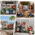thumbnail image 5 of Star Stripe Flag Outdoor Waterproof Pillow Covers, Patriotic Red Blue Poppy Flower Bird Decorative Square Throw Pillowcase Sofa Cushion Sham for Patio/Couch/Chair, 24"x24" 2 Pack, 5 of 8