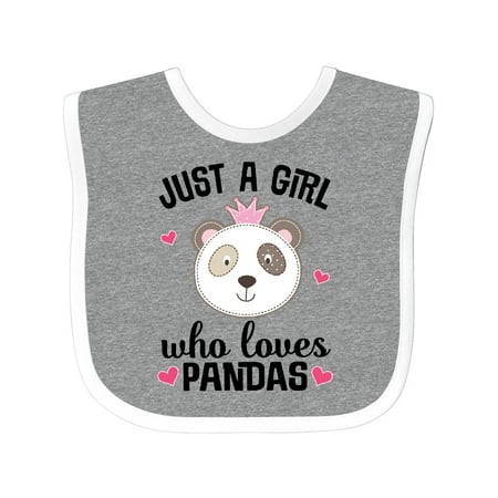 

Inktastic Just a Girl Who Loves Pandas Gift Baby Girl Bib
