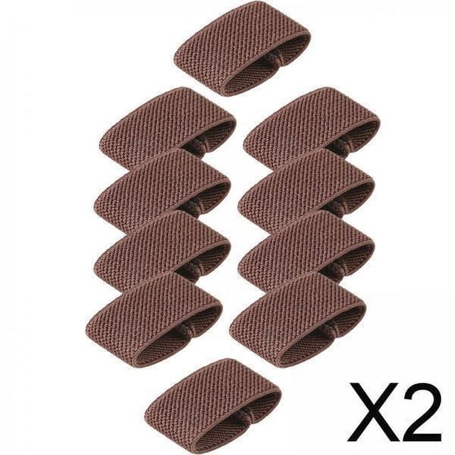 2x10x Bandas De Sujeción Elásticas Para Cinturón De Pantalones, Trabillas De Nailon Para Cinturón, Color Café