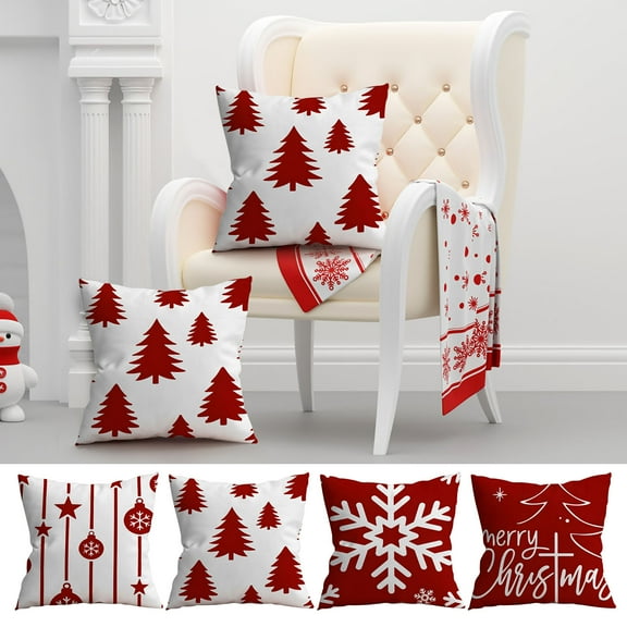 Dmlowu Christmas Pillow Covers for Couch, Thickened Christmas Pillow Covers 18x18, Comfortable Christmas Throw Pillows Covers for Holiday Party Christmas Decorations