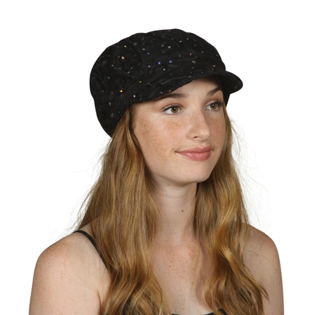 Top Headwear Glitter Sequin Square Newsboy Hat - Negro TOP HEADWEAR Sombrero de periódico