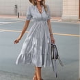 thumbnail image 2 of Vestido de Rayas Gris L, 2 of 4