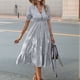 thumbnail image 2 of Vestido de Rayas Gris L, 2 of 4