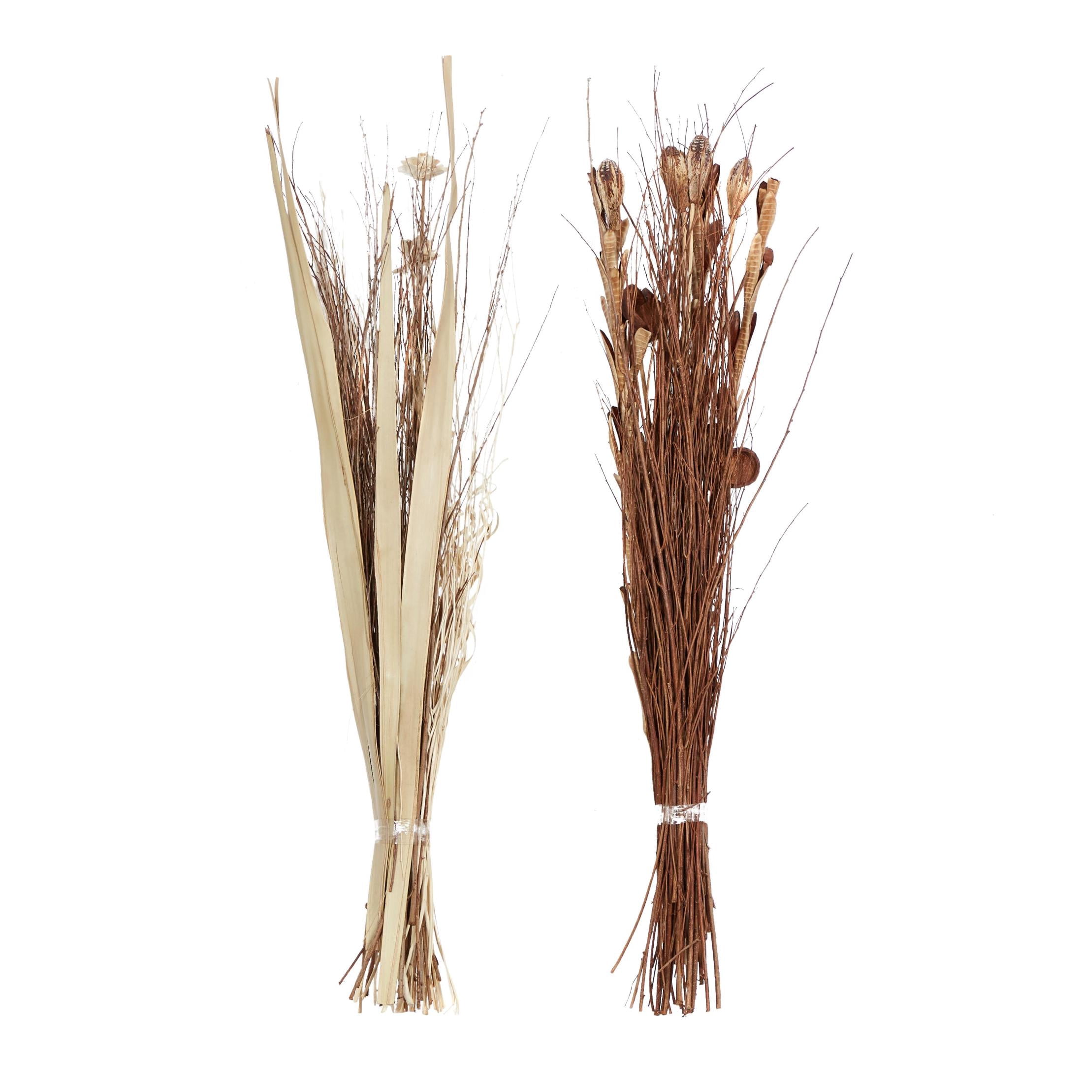 46" Bouquet Dried Plant Natural Foliage Pampas Grass Bouquet, by DecMode (2 Count)