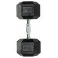 thumbnail image 2 of Hex Dumbbells PVC Coated Cast Iron Hex Black Dumbbell Free Weights for Exercises, 45lbs, 2 of 7