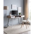 thumbnail image 3 of JJS Home Office Writing Desk with Drawers, Modern Computer Study Wooden Desk Table Laptop PC Workstation with Storage, Mid Century ,White Oak, 3 of 7