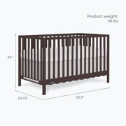 Dream On Me Synergy Wave 5-in-1 Convertible Crib, Chocolate Chip