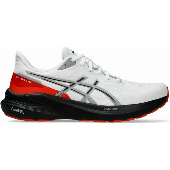 ASICS Mens GT-1000 13 Running Shoes, White/Black, US 9.5 D