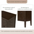 thumbnail image 4 of 37” Buffet Sideboard Cabinet with Adjustable Shelf, Modern Coffee Bar Cabinet with 4 Pinewood Legs & 3 Retro Metal Handles for Kitchen, Livingroom, Entryway, Brown, 4 of 9