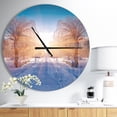 thumbnail image 2 of DesignArt Winter Landscape in City Park Large Wall Clock, 2 of 2