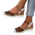 thumbnail image 2 of NexTorq Closed Toe Platform Wedge Sandals, 2026 Espadrilles Wedges for Women Heel Casual, Women's Espadrilles Dressy Sandals, Comfortable Anti Slip Summer Shoes with Adjustable Buckle Ankle Strap, 2 of 6