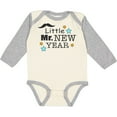 thumbnail image 3 of Inktastic Little Mr New Year with Mustache and Stars Boys Long Sleeve Baby Bodysuit, 3 of 5
