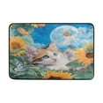 thumbnail image 5 of Bathroom Sets Curtain and Rug Sets 23.6x15.7 in Non-Slip Mat and 60x72 in Shower Curtain for Home Bath Dcor Playful Cat Lying Sunflowers, 5 of 8