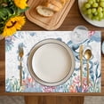 thumbnail image 4 of Octopus Coastal Placemats Set of 6, Beach Nautical Ocean Coral Seahorse Vintage Placemats for Dining Table, Place Mats for Kitchen Tabletop, Waterproof Wipeable Dining Table Mats Set, 4 of 9