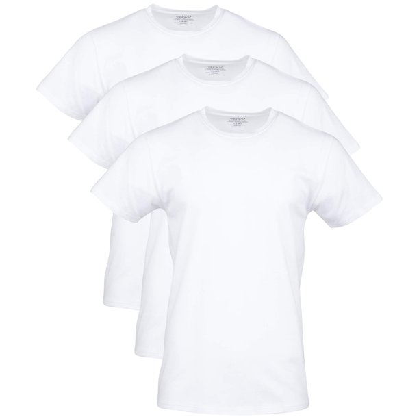 Remeras Gildan Algodón Stretch Cuello Redondo Pack de 3 Medianas Blancas