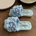 thumbnail image 2 of KaLI_store Girl Shoes Girl Summer Sandals Slides Flat Female Outdoor Beach Bow Tie Slippers Open Toe Sandals for Girl Blue,5.5, 2 of 5