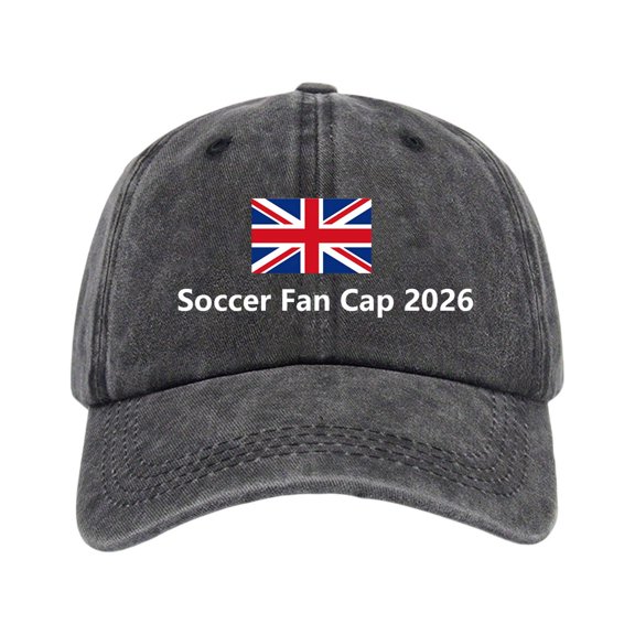 LIZUOJUN Soccer Hat Cotton Breathable Adjustable Baseball Hat Embroidered Printed Unisex European Style for Watching Games Outdoor Activities Fan Accessories,Black