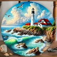 thumbnail image 5 of HELLOYOUNG Vintage Lighthouse Tin Metal Plaque 8x8 Inch Round Rustic Ocean View Wall Decor for Home Office Mother’s Day Gift, 5 of 6