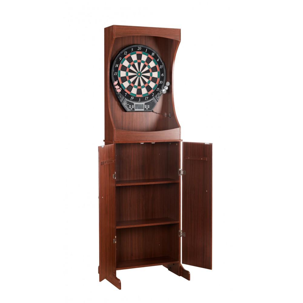 Carmelli BG1040 Outlaw Free Standing Dartboard & Cabinet Set, Cherry Finish