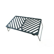 Ozark Trail Pre-Seasoned Cast Iron Grill Grate with Grid Rack, Heavy-Duty Cooking Surface for Campfire & Outdoor Grilling